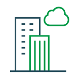 building with cloud icon